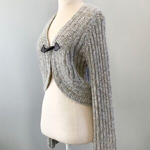 Cropped Cabled Mohair Bolero Sweater Large